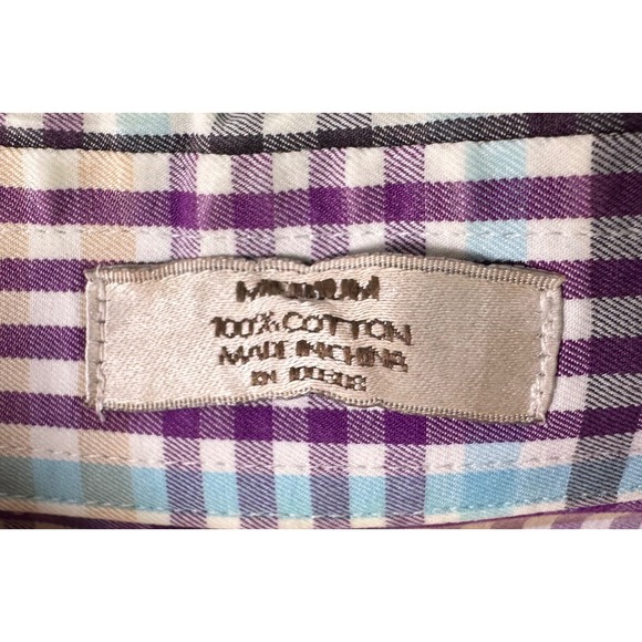 Peter Millar Mens M Plaid Button Down Dress Shirt Cotton Long Sleeve Multicolor - Picture 3 of 10
